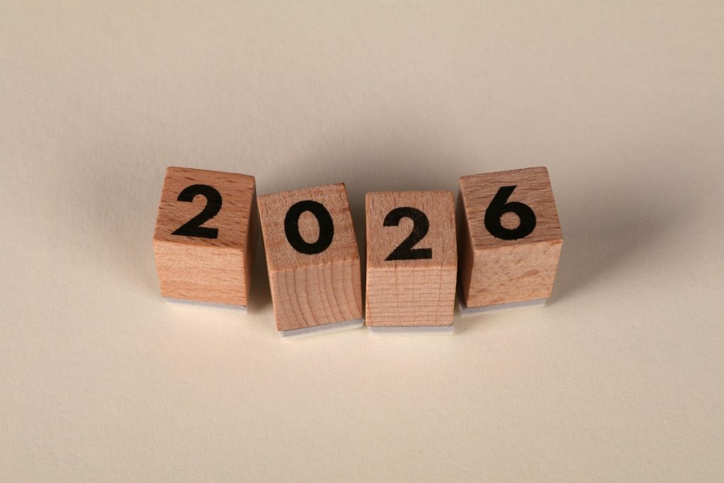 Wooden blocks showing 2026, symbolizing year-end planning for small business